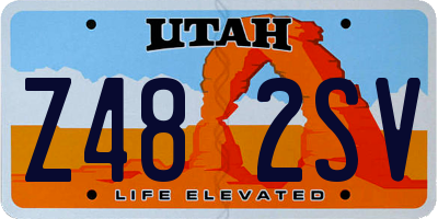 UT license plate Z482SV