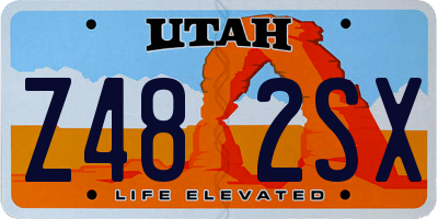 UT license plate Z482SX
