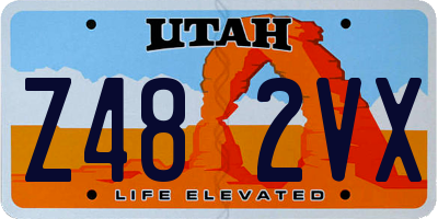 UT license plate Z482VX