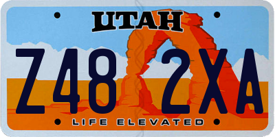 UT license plate Z482XA