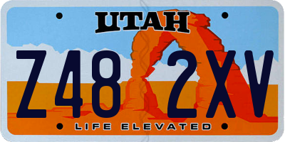 UT license plate Z482XV