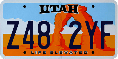 UT license plate Z482YF