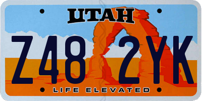 UT license plate Z482YK