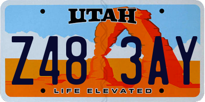 UT license plate Z483AY