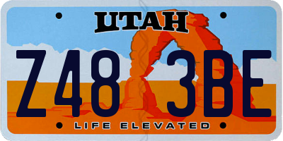 UT license plate Z483BE