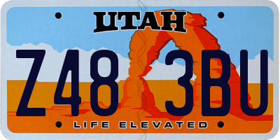 UT license plate Z483BU