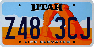 UT license plate Z483CJ