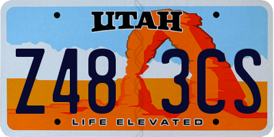 UT license plate Z483CS