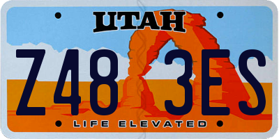 UT license plate Z483ES
