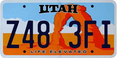 UT license plate Z483FI