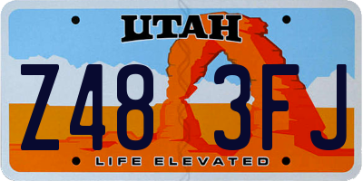 UT license plate Z483FJ