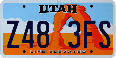 UT license plate Z483FS