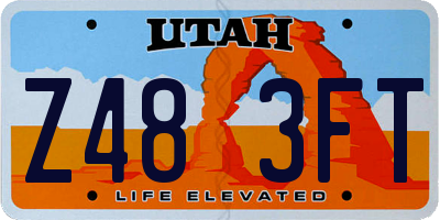 UT license plate Z483FT