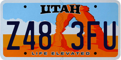 UT license plate Z483FU