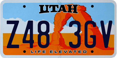 UT license plate Z483GV