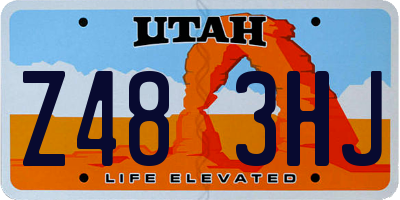 UT license plate Z483HJ