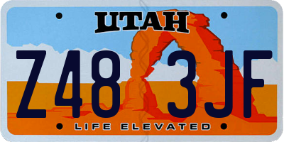 UT license plate Z483JF