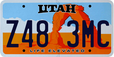 UT license plate Z483MC