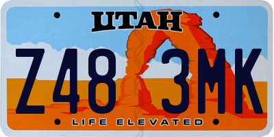 UT license plate Z483MK