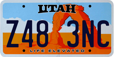 UT license plate Z483NC