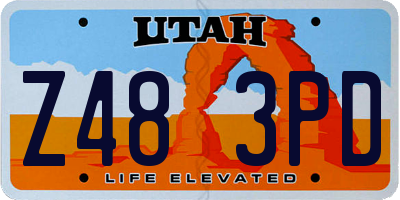 UT license plate Z483PD