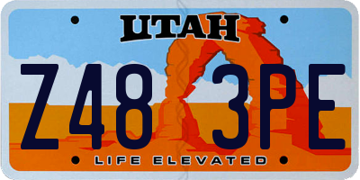 UT license plate Z483PE