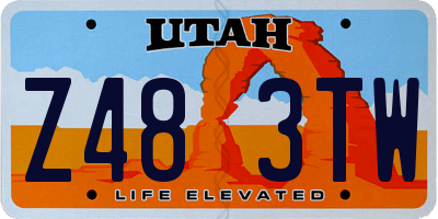 UT license plate Z483TW