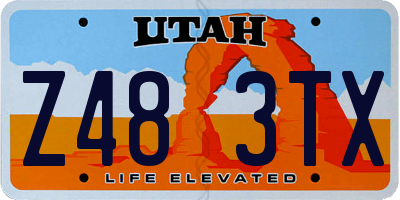UT license plate Z483TX