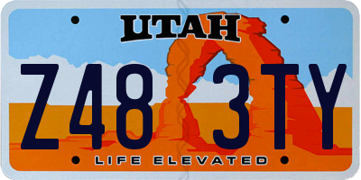 UT license plate Z483TY