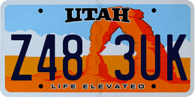 UT license plate Z483UK