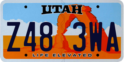 UT license plate Z483WA