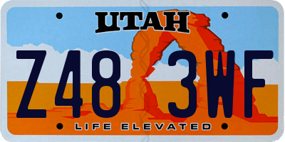 UT license plate Z483WF