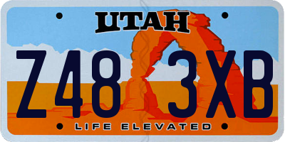 UT license plate Z483XB