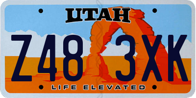 UT license plate Z483XK