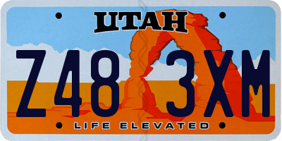 UT license plate Z483XM