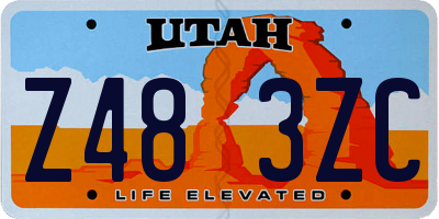 UT license plate Z483ZC