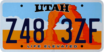 UT license plate Z483ZF