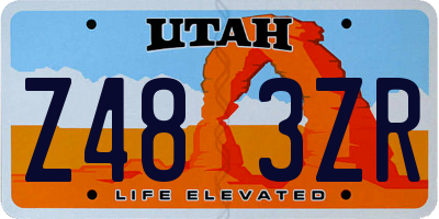 UT license plate Z483ZR
