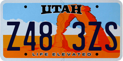 UT license plate Z483ZS