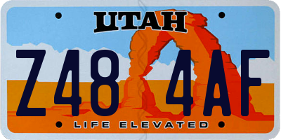 UT license plate Z484AF
