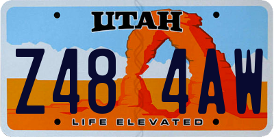 UT license plate Z484AW