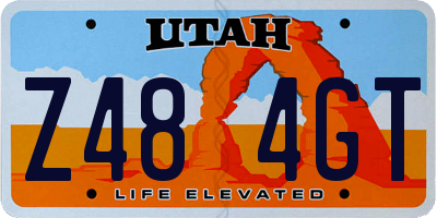 UT license plate Z484GT