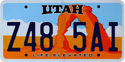 UT license plate Z485AI