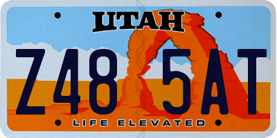 UT license plate Z485AT