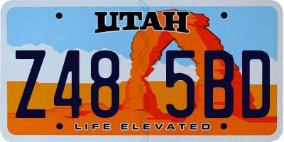 UT license plate Z485BD