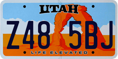 UT license plate Z485BJ