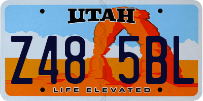 UT license plate Z485BL