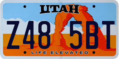 UT license plate Z485BT
