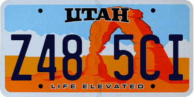UT license plate Z485CI