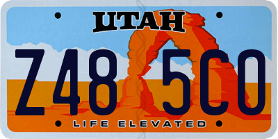 UT license plate Z485CO